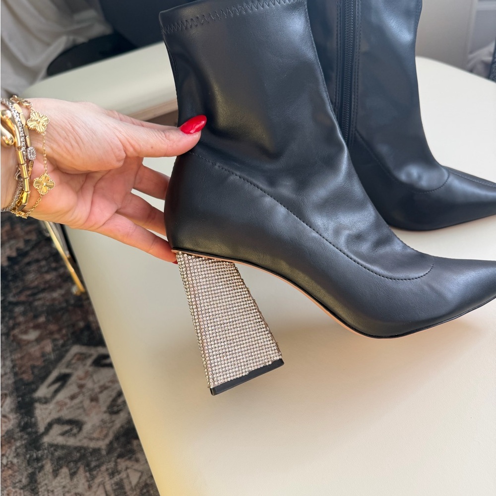 Schutz Ankle Boots with Rhinestone Heel - Picture 2 of 7